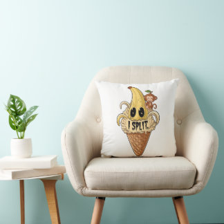 I split, cute banana ice scream cushion
