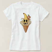 I split, cute banana ice scream