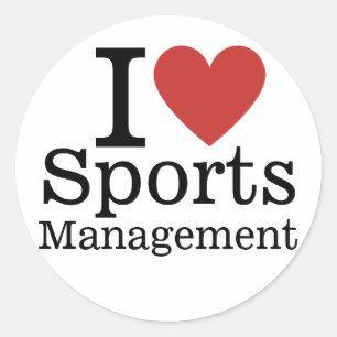 I ❤️ Sports Management for Students/Faculty CUSTOM Classic Round Sticker