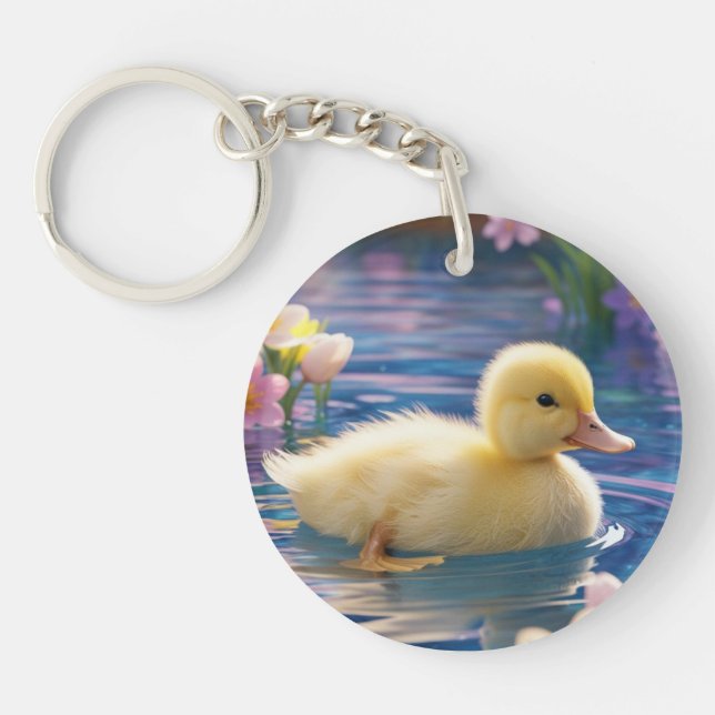 I ♥️ Spring Duckling Key Ring (Front)