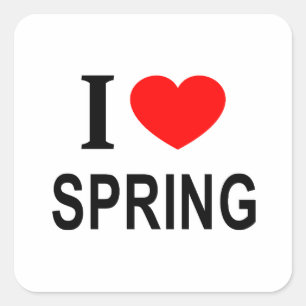 I ❤️ SPRING I LOVE SPRING I HEART SPRING SQUARE STICKER