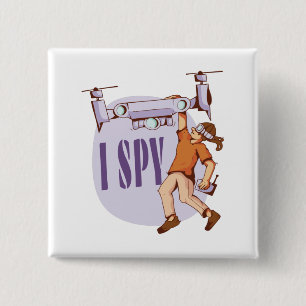 I Spy For Drone Pilots and Drone Kids 15 Cm Square Badge