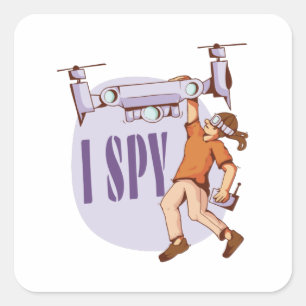 I Spy For Drone Pilots and Drone Kids Square Sticker