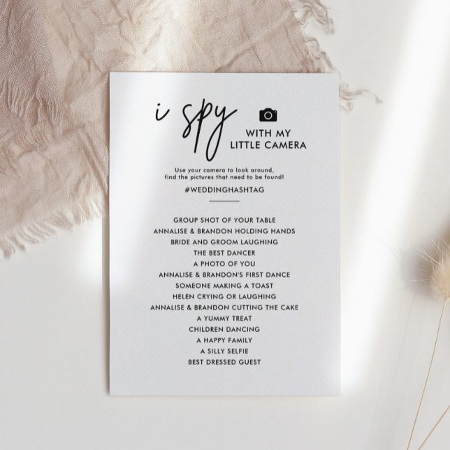 I Spy Photo Hunt Modern Wedding Game Cards (Creator Uploaded)