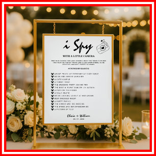 i Spy Photo Hunt Wedding Reception Scavenger Game Poster