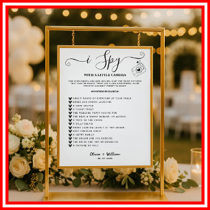 i Spy Photo Hunt Wedding Reception Scavenger Game Poster