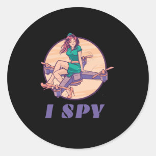 I Spy Spy Drone For Girls Classic Round Sticker