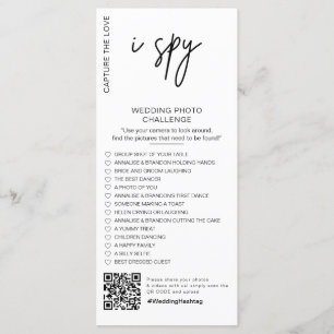 I spy wedding game Capture the love photo scavenge Menu