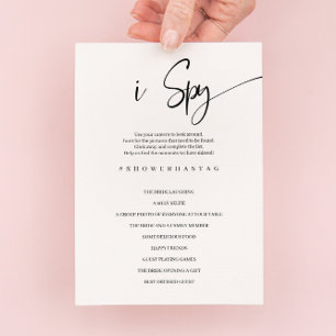 I spy Wedding or Bridal Shower Game Card