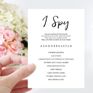 I spy Wedding or Bridal Shower Game Card