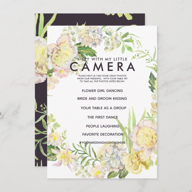 I Spy With My Little Camera Wedding Game Invitation (Front/Back)