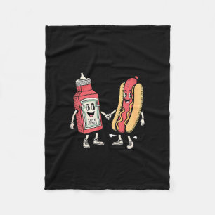 I Squirt On Juicy Wieners Hot Dog Funny Joke Retro Fleece Blanket