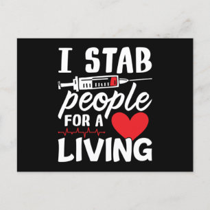 I Stab People For A Living Dialysis Technician Postcard