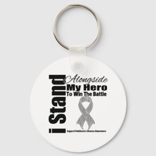 I Stand Alongside My Hero Parkinson's Disease Key Ring