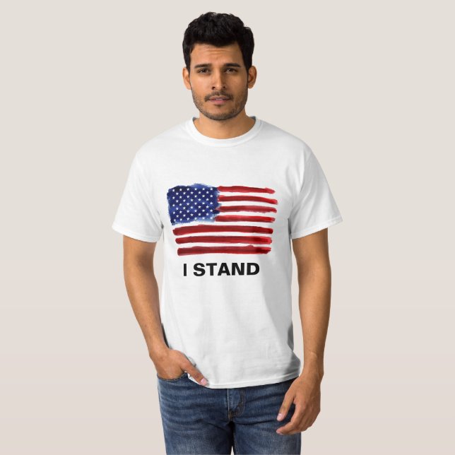 I Stand - American Flag T-Shirt (Front Full)