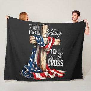 I Stand For The Flag And Kneel For The Cross Fleece Blanket