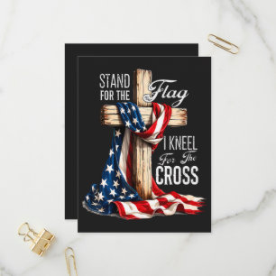 I Stand For The Flag And Kneel For The Cross Invitation Postcard