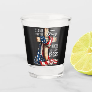I Stand For The Flag And Kneel For The Cross Shot Glass