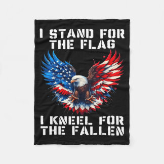 I stand for the flag kneel for the fallen fleece blanket