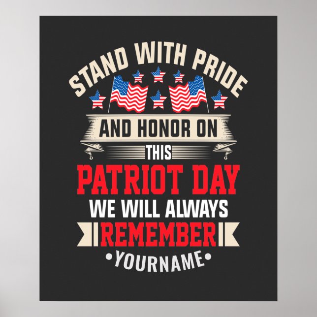 I Stand for the Flag to Honour Those Who Died Poster (Front)