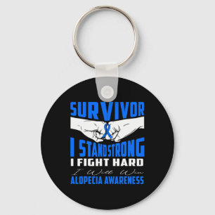 I Stand Strong Alopecia Awareness Key Ring
