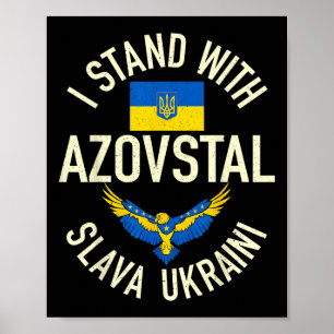 I Stand With Azovstal Mariupol Ukraine Vintage Ukr Poster