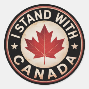 I stand with Canada Classic Round Sticker