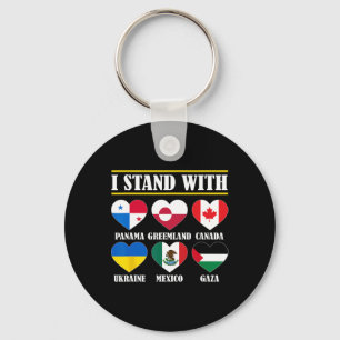 I Stand With Canada Greenland Mexico Panama Gaza U Key Ring