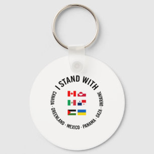 I Stand With Canada Greenland Mexico Panama Gaza U Key Ring