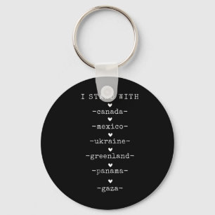 I Stand With Canada Greenland Mexico Panama Gaza U Key Ring