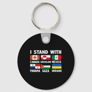 I Stand With Canada Greenland Mexico Panama Gaza U Key Ring