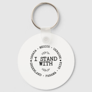 I Stand With Canada Greenland Mexico Panama Gaza U Key Ring