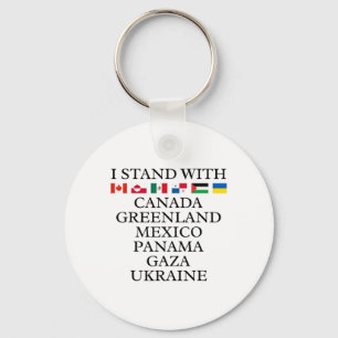 I Stand With Canada Greenland Mexico Panama Gaza U Key Ring