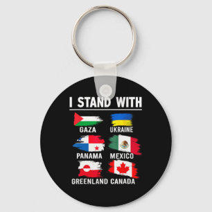 I Stand With Canada Greenland Mexico Panama Gaza U Key Ring