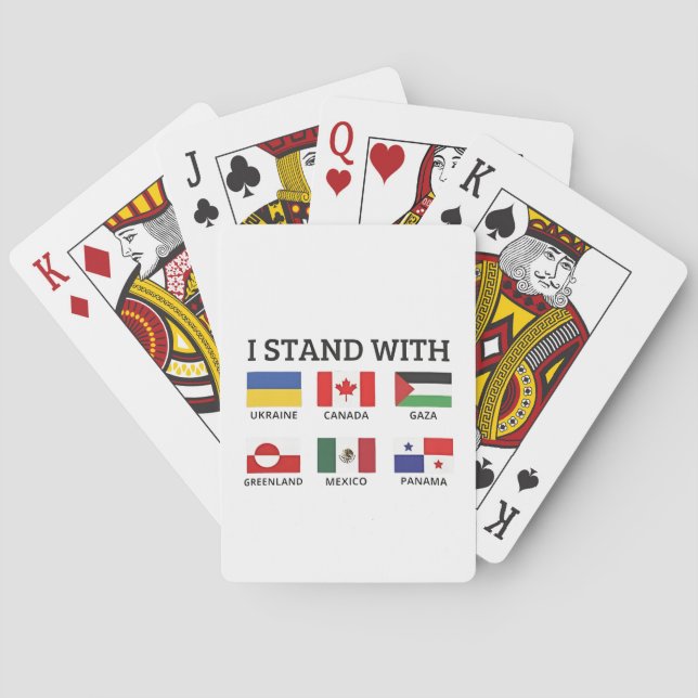 I Stand With Canada Mexico Gaza Ukraine Playing Cards (Back)