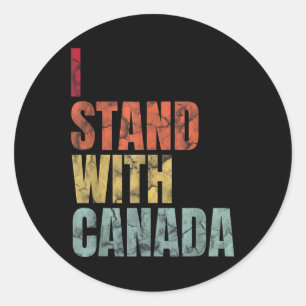 I Stand With Canada Retro Vintage Classic Round Sticker