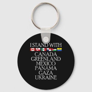 I Stand With Canda Greenland Mexico Ukraine Men Wo Key Ring