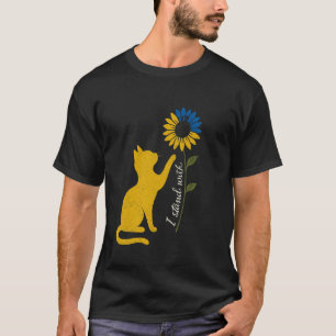 I Stand With Cat And Sunflower Yellow Blue Support T-Shirt