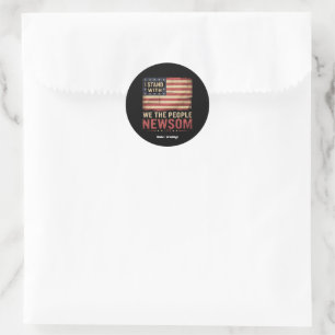 I Stand With Gavin Newsom Governor Supporter Unite Classic Round Sticker