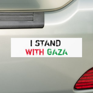 I stand with Gaza distressed grunge text Bumper Sticker