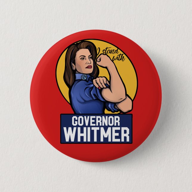I stand with Governor Whitmer 6 Cm Round Badge (Front)