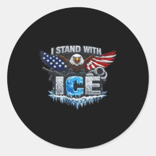 I stand with ice support ice classic round sticker