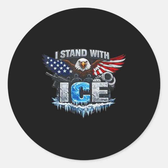 I stand with ice support ice  classic round sticker (Front)