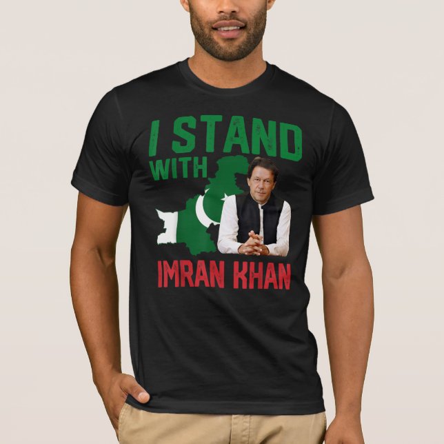 I Stand With Imran Khan PTI Party Pakistan Support T-Shirt (Front)