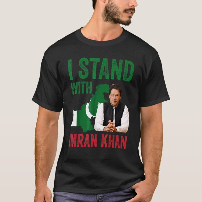 I Stand With Imran Khan Pti Party Pakistan Support T-Shirt (Front)