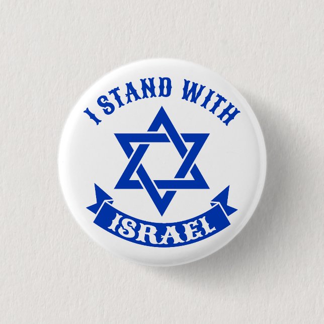 I Stand with Israel  3 Cm Round Badge (Front)