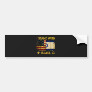 I Stand with Israel America Flag Bumper Sticker