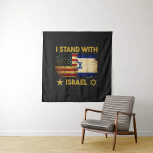 I Stand with Israel America Flag Tapestry