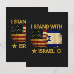 I Stand with Israel America Flag Thank You Card