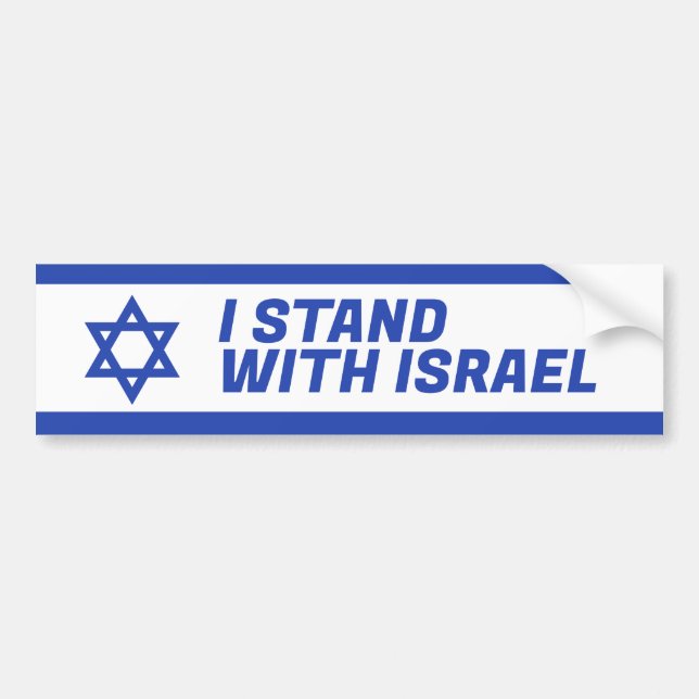 I Stand With Israel Bumper Sticker (Front)